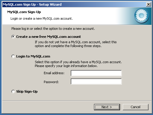 MySQL Enterprise Installer MySQL.com
              Registration (Windows)